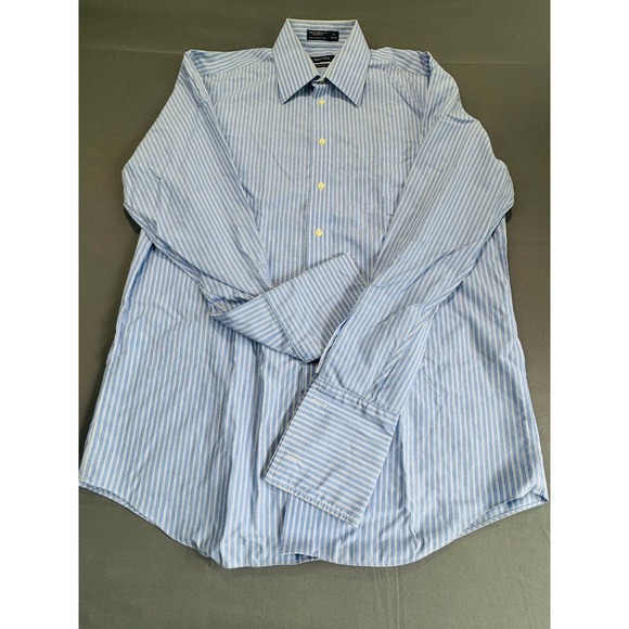 Nautica Other - Nautica Premium Non Iron Striped Dress Shirt Men Size 16 34 35 Blue White French